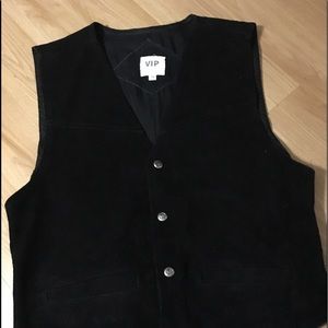 VIP black suede leather vest